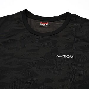 Karbon Shirt Mens XXL Gray Camo Running Athletic Gym Workout Casual Preppy‎ Logo